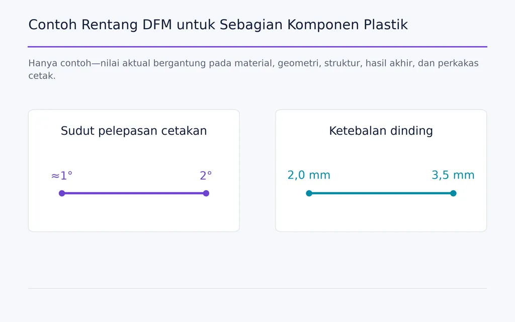 Contoh Rentang DFM untuk Sebagian Komponen Plastik