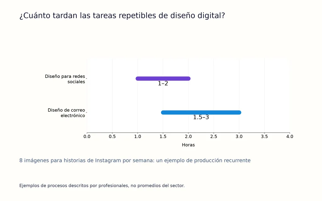 ¿Cuánto tardan las tareas repetibles de diseño digital?