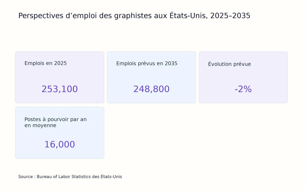 Perspectives d’emploi des graphistes aux États-Unis, 2025–2035