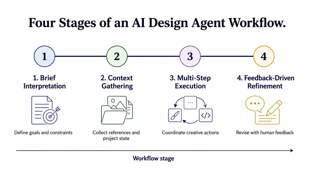 Four Stages of an AI Design Agent Workflow