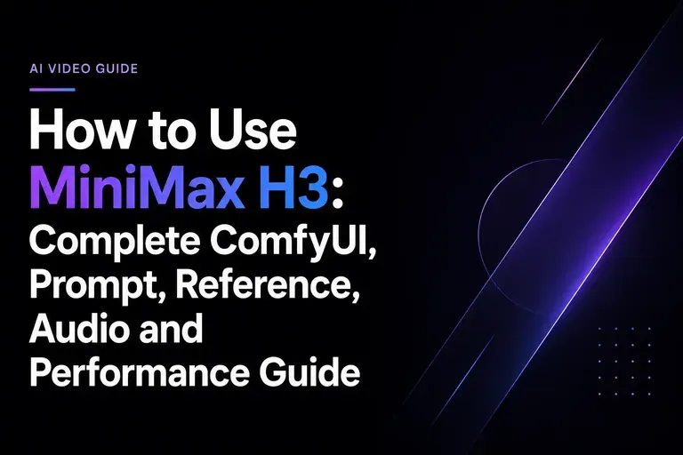 MiniMax H3 사용법: ComfyUI, 프롬프트, 참조, 오디오, 성능 완전 가이드