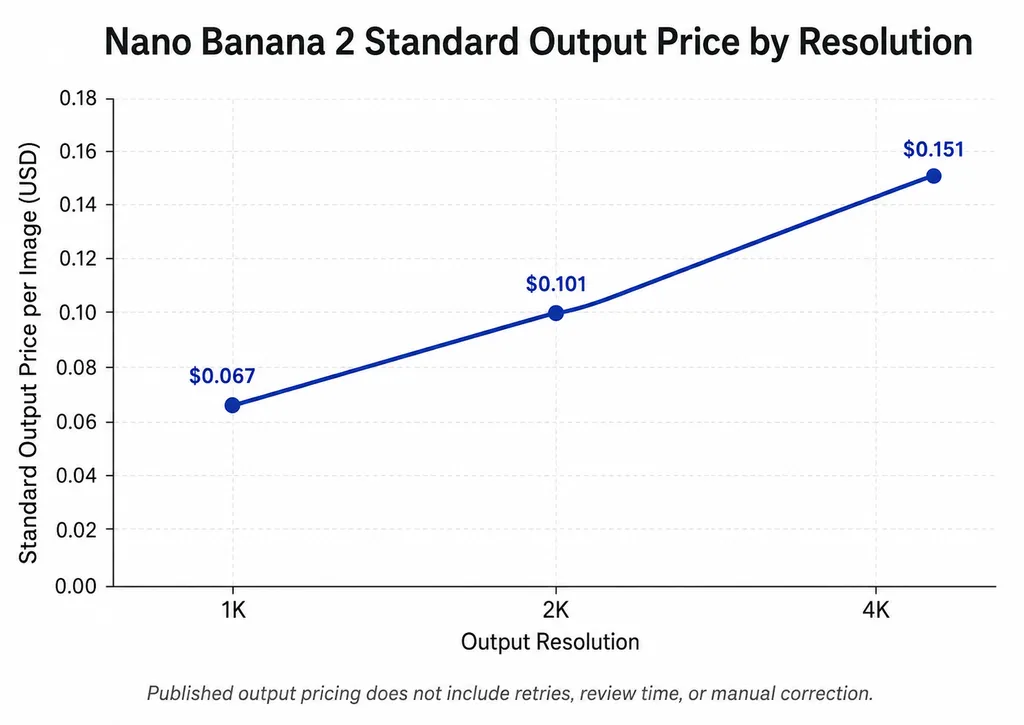 Nano Banana 2 Standard Output Price by Resolution
