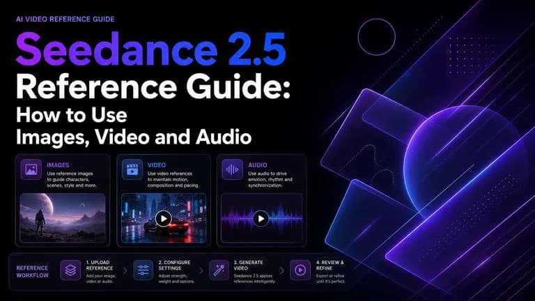 Guía de referencias de Seedance 2.5: cómo usar imágenes, vídeo y audio