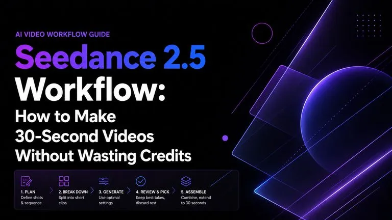 Flujo de trabajo de Seedance 2.5: cómo crear vídeos de 30 segundos sin desperdiciar créditos