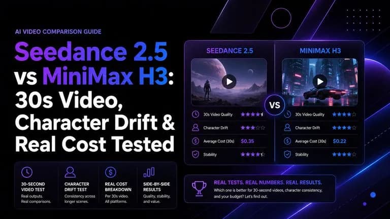 Seedance 2.5 frente a MiniMax H3: pruebas de vídeo de 30 s, deriva de personajes y coste real