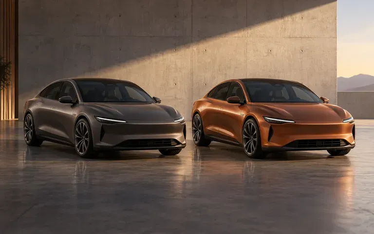 One concept car in two finishes