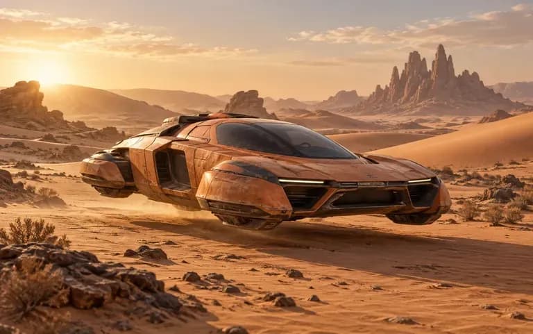 A vehicle designed for a fictional world