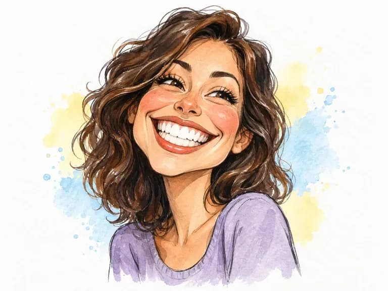 Signature Grin Caricatures: a smile stretched ear to ear