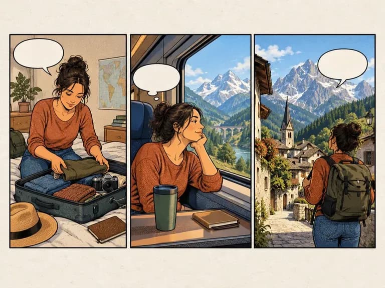Travel Diary Panels: a trip retold in a few frames