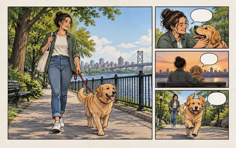 A single comic panel next to a short strip