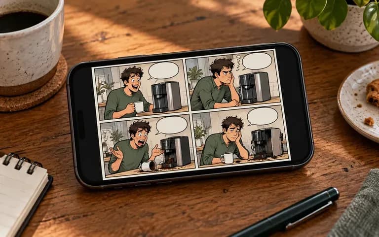 A comic strip joke for a social post
