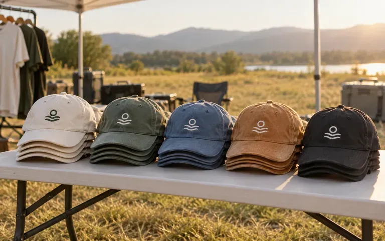 Branded caps planned for an event team