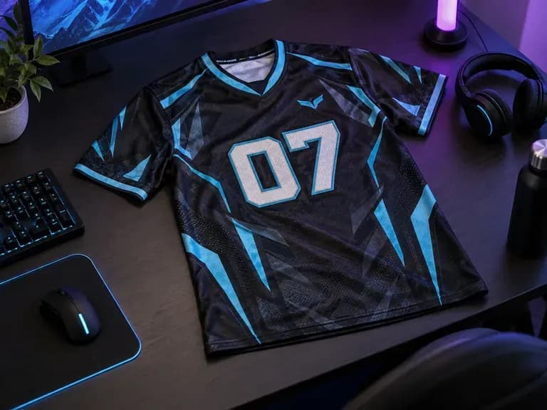 Esports Jerseys: angular patterns in stream colors
