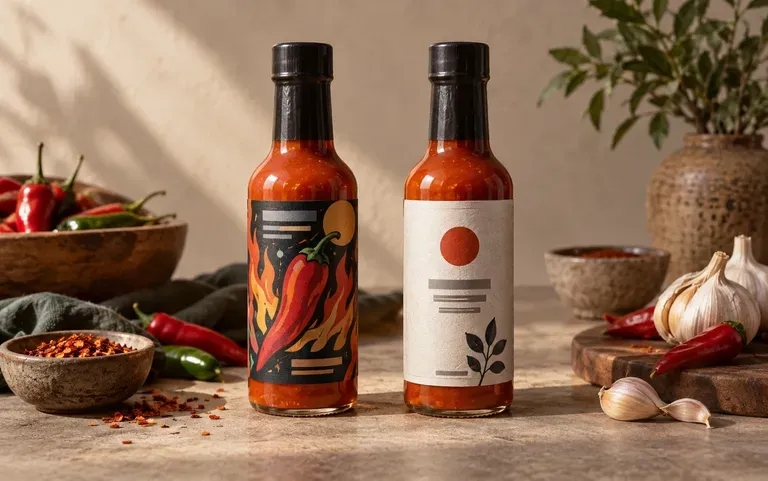 Two label styles for an online shop product