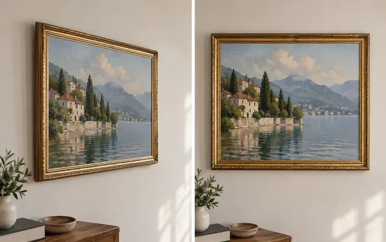 A painting photo squared up for a portfolio