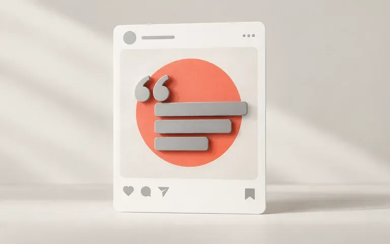 A bold shape behind a quote post