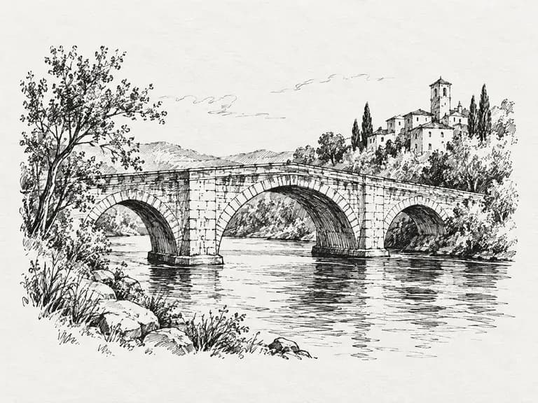 Ink Sketches: black lines on white paper