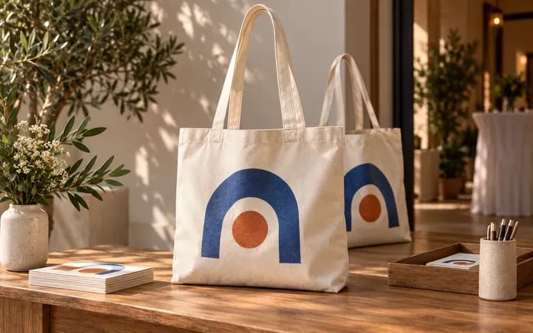 La vista previa del diseño de bolsa de lona de un evento