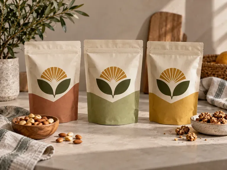 Presentaciones de gama de snacks: diseños de envases de snacks preparados mostrados juntos
