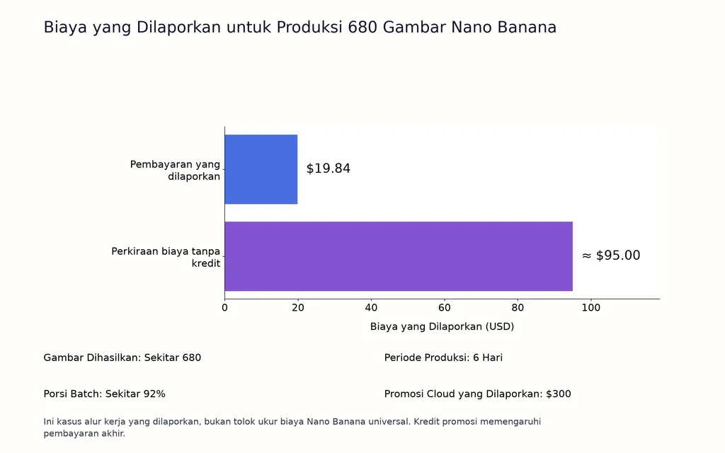Biaya yang Dilaporkan untuk Produksi 680 Gambar Nano Banana