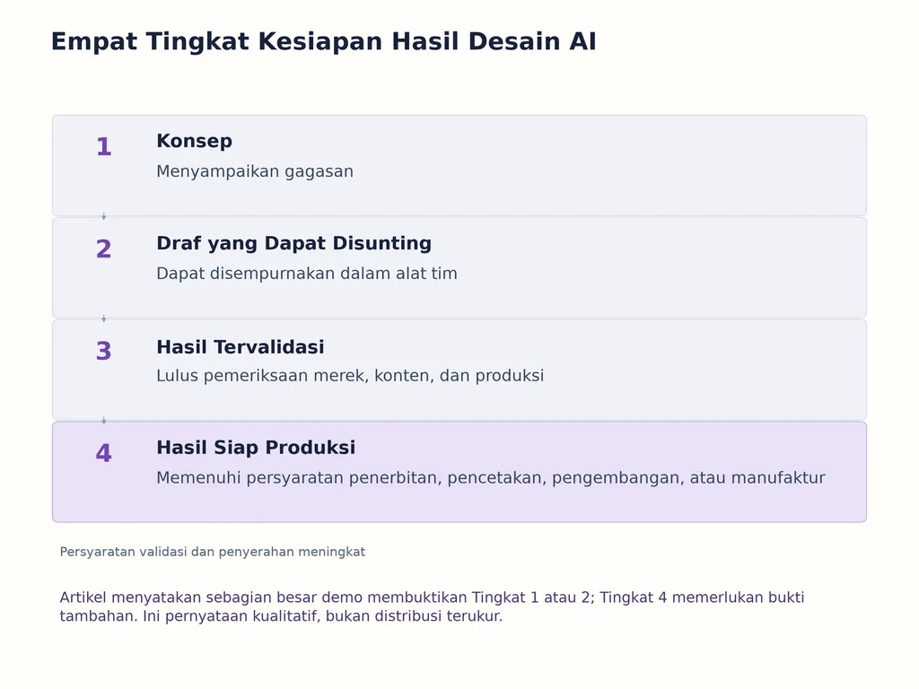 Empat Tingkat Kesiapan Hasil Desain AI