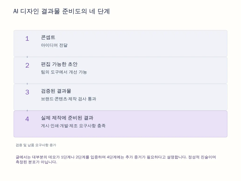 AI 디자인 결과물 준비도의 네 단계
