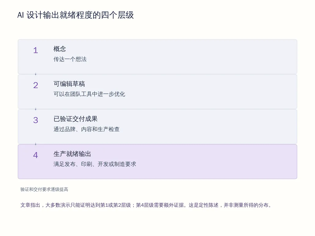 AI 设计输出就绪程度的四个层级