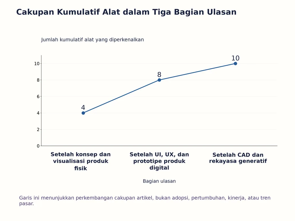 Cakupan Kumulatif Alat dalam Tiga Bagian Ulasan