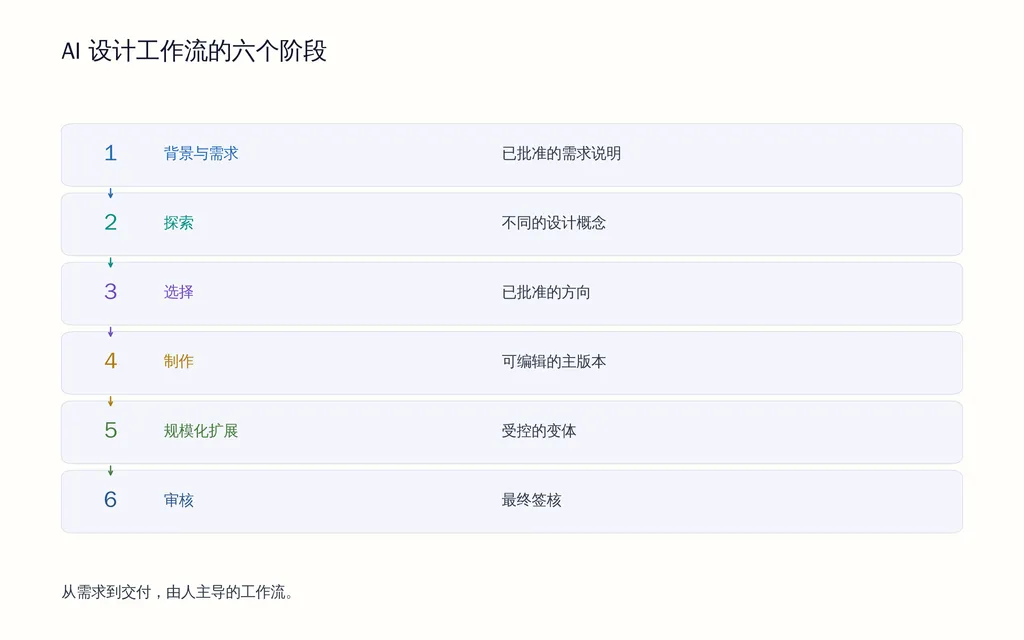 AI 设计工作流的六个阶段