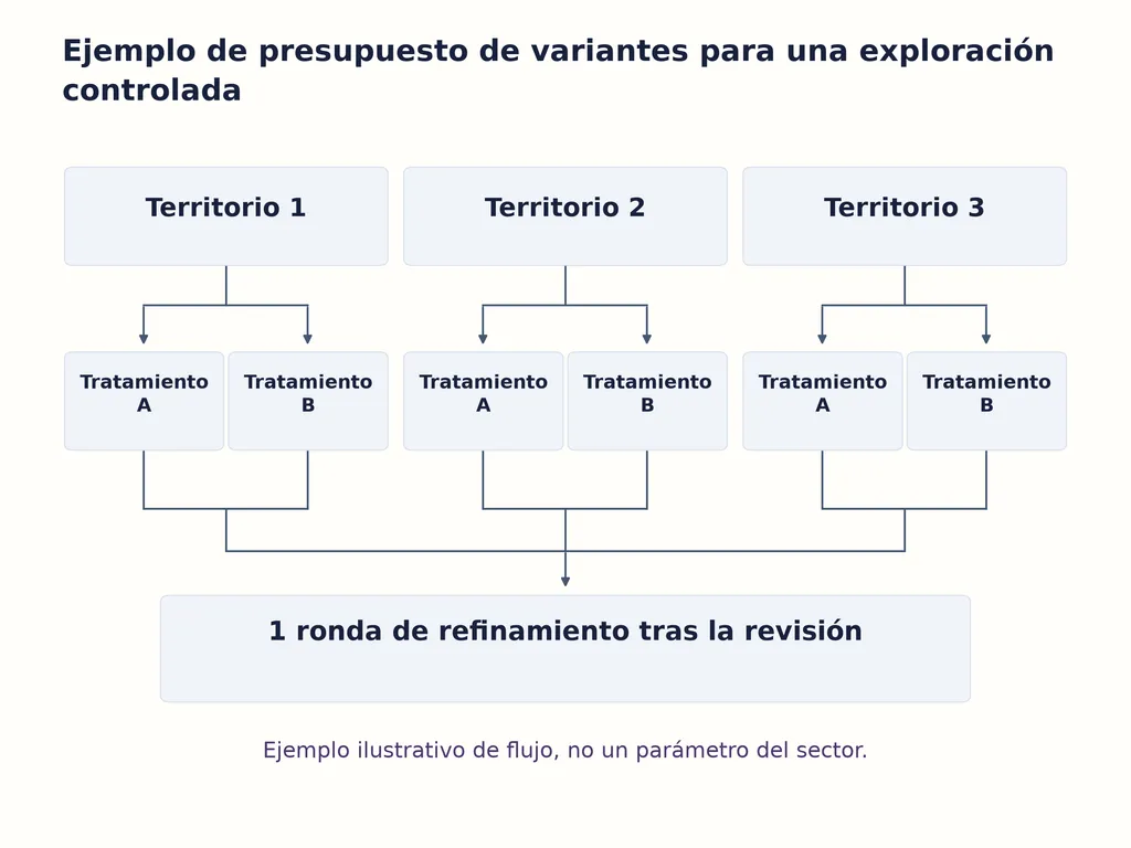 Ejemplo de presupuesto de variantes para una exploración controlada