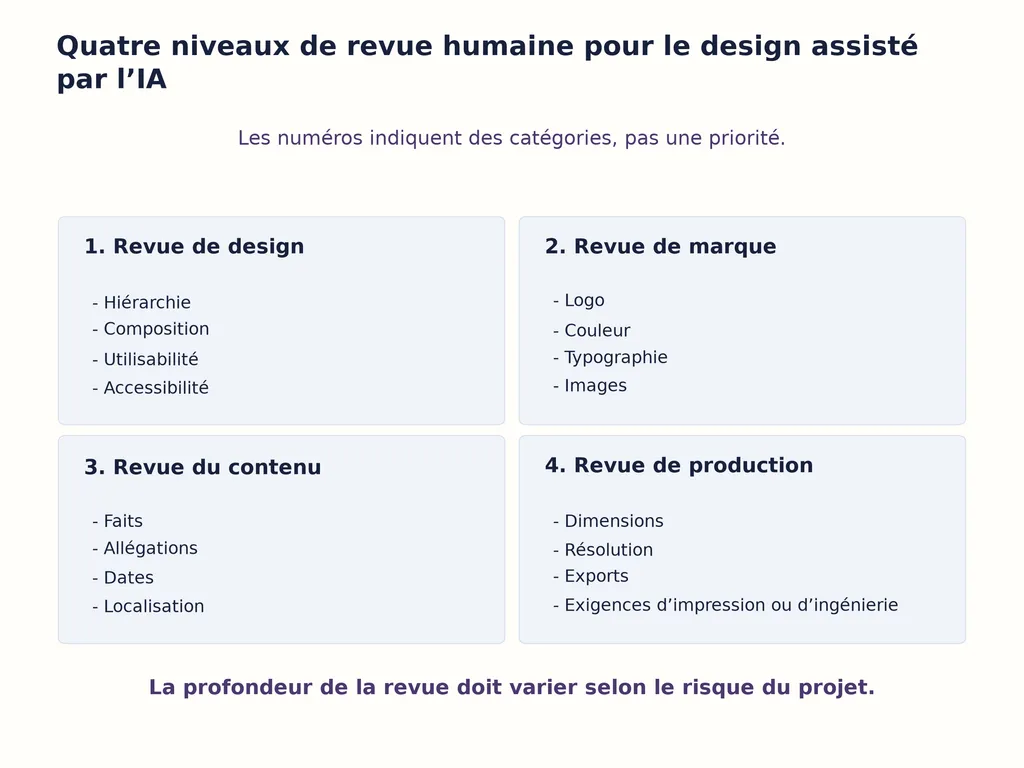 Quatre niveaux de revue humaine pour le design assisté par l’IA