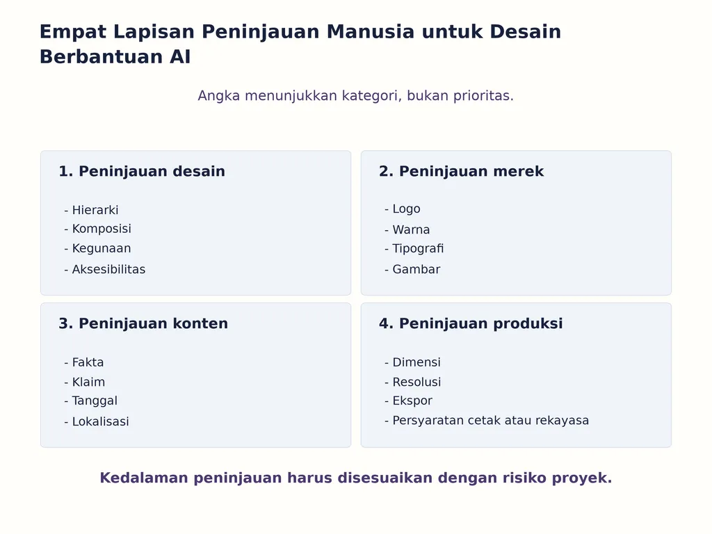 Empat Lapisan Peninjauan Manusia untuk Desain Berbantuan AI