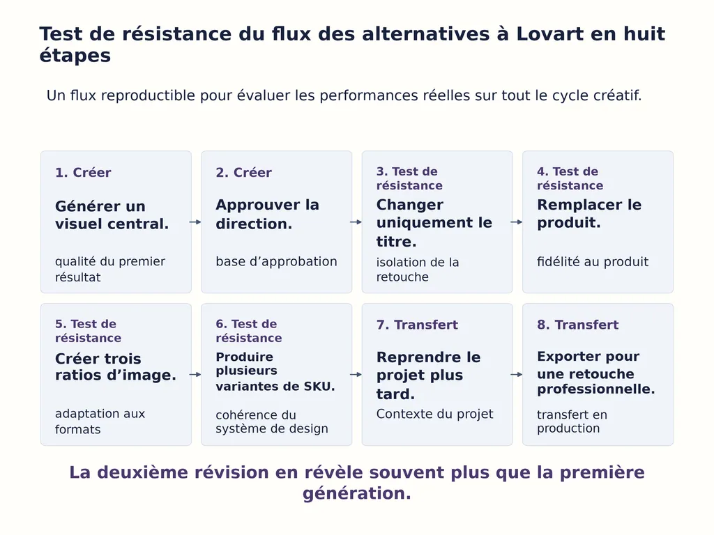 Test de résistance du flux des alternatives à Lovart en huit étapes