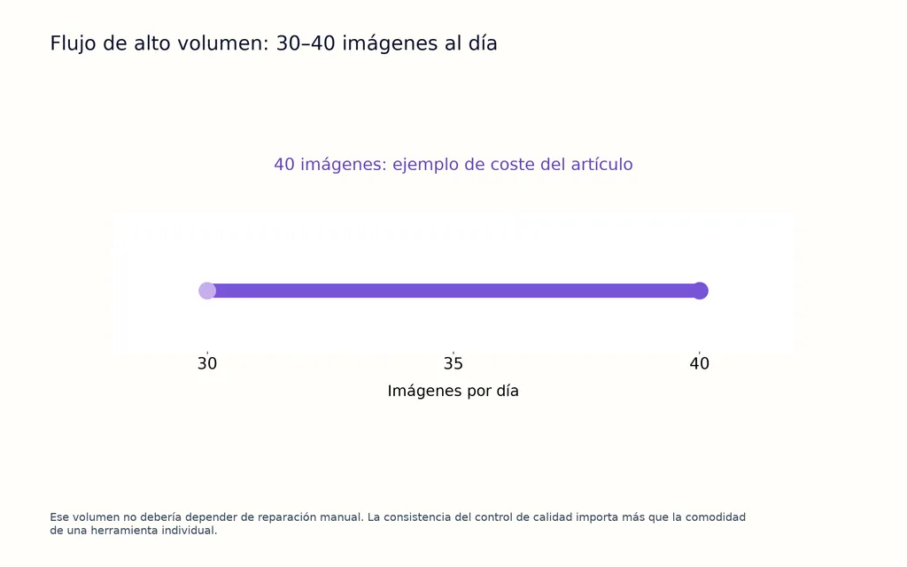 Flujo de alto volumen: 30–40 imágenes al día
