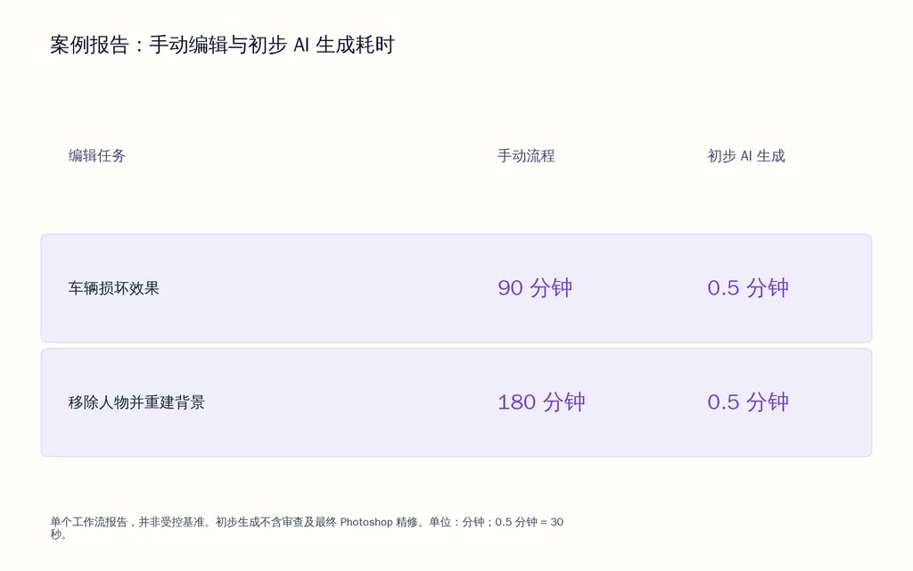 案例报告:手动编辑与初步 AI 生成耗时