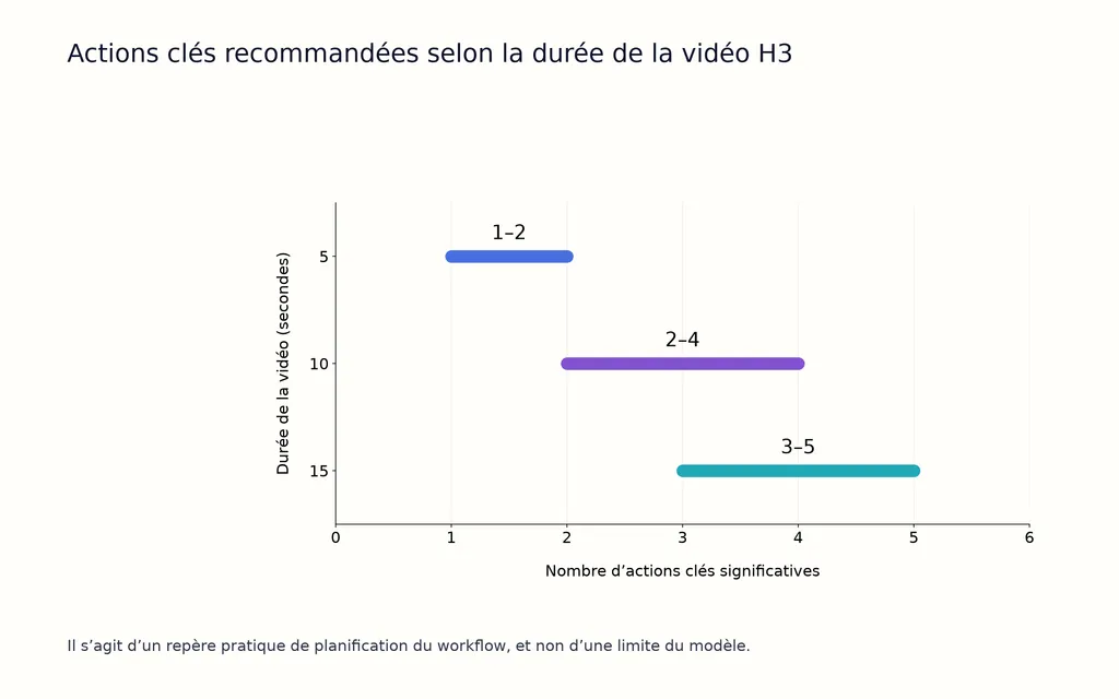 Actions clés recommandées selon la durée de la vidéo H3
