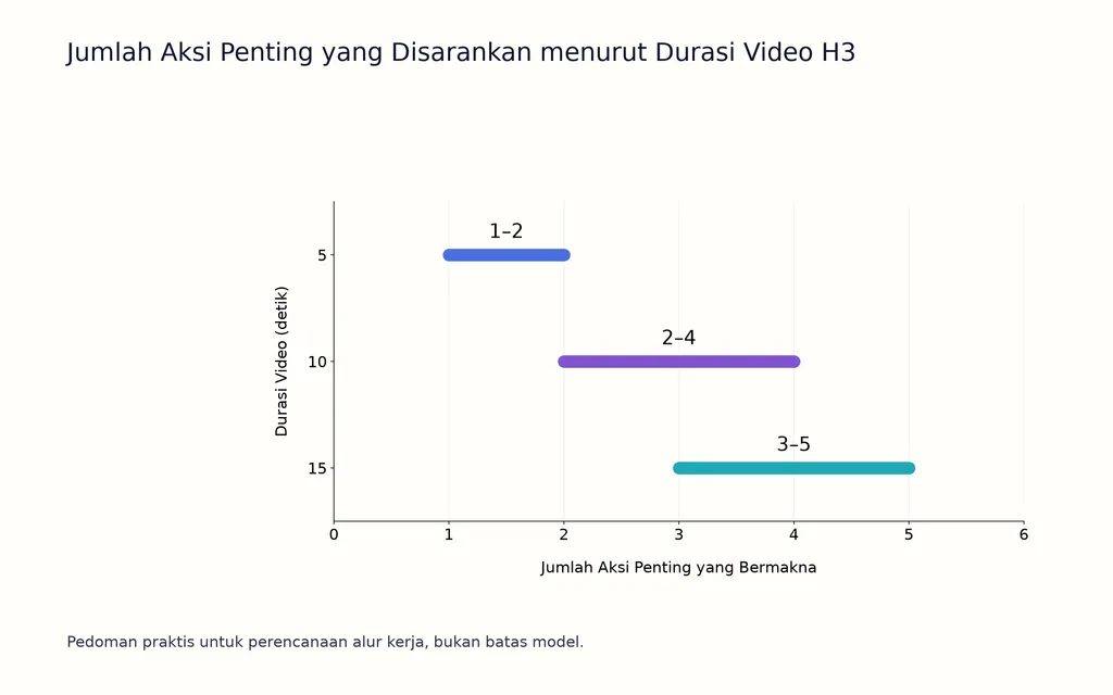 Jumlah Aksi Penting yang Disarankan menurut Durasi Video H3