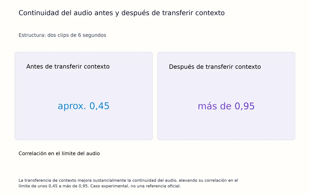 Continuidad del audio antes y después de transferir contexto