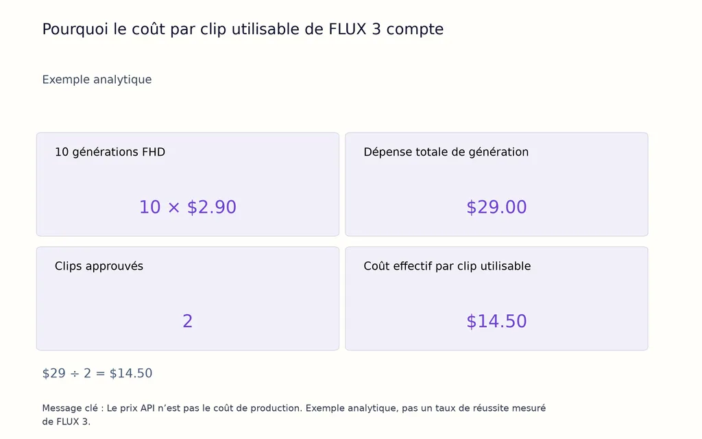 Pourquoi le coût par clip utilisable de FLUX 3 compte