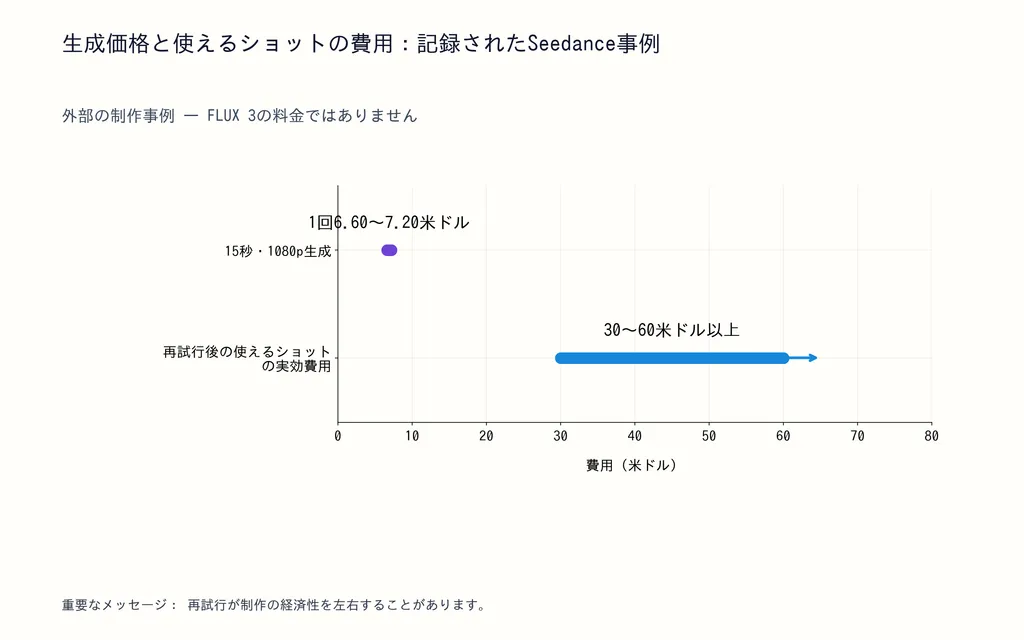 生成価格と使えるショットの費用:記録されたSeedance事例