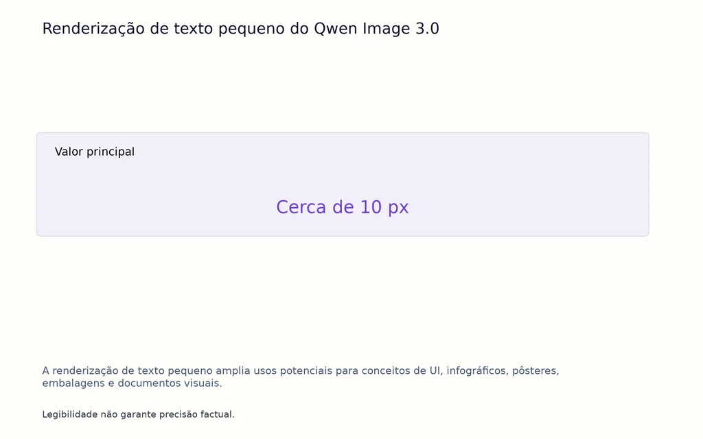 Renderização de texto pequeno do Qwen Image 3.0