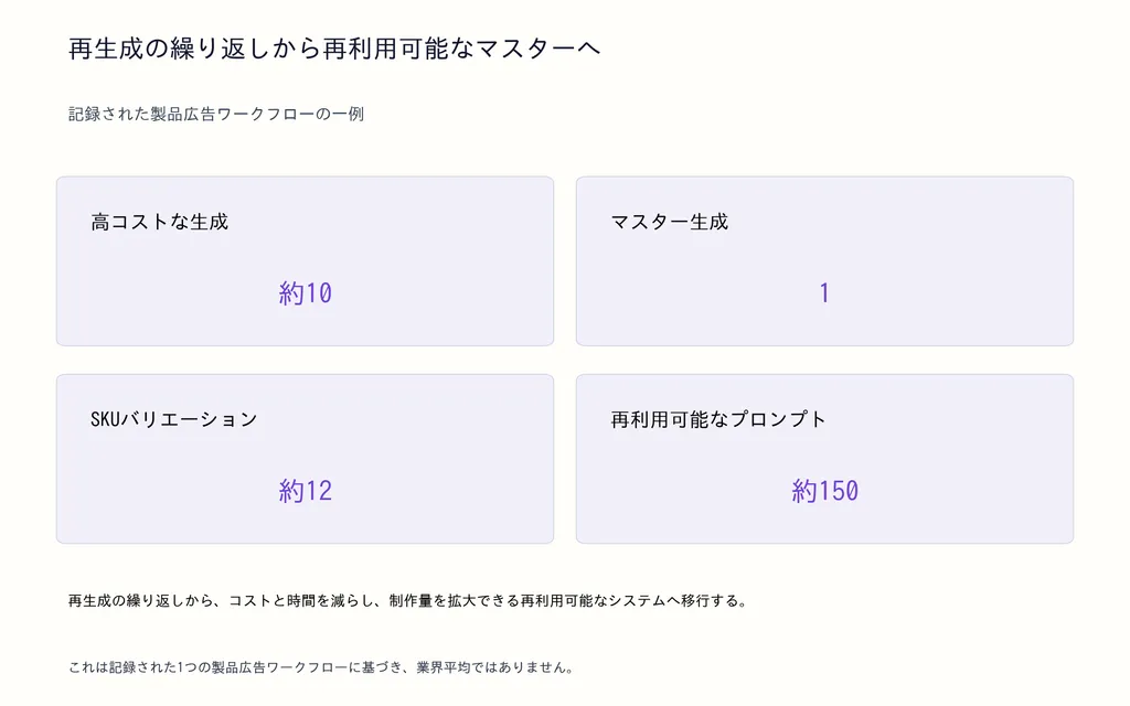 再生成の繰り返しから再利用可能なマスターへ