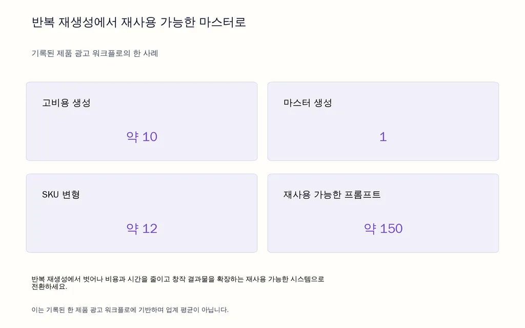 반복 재생성에서 재사용 가능한 마스터로
