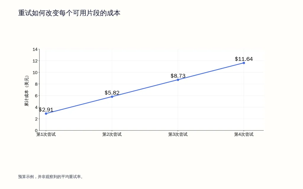 重试如何改变每个可用片段的成本