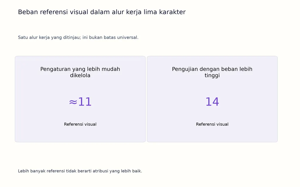 Beban referensi visual dalam alur kerja lima karakter