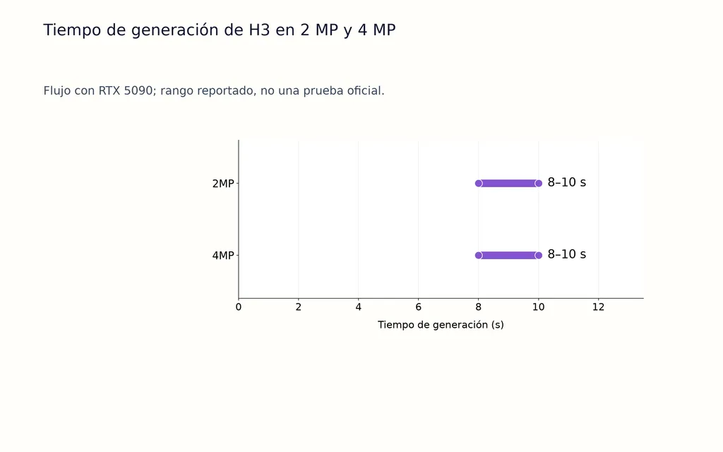 Tiempo de generación de H3 en 2 MP y 4 MP
