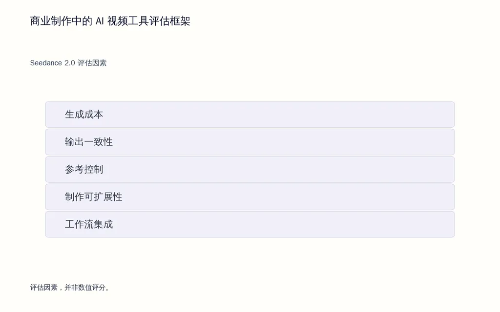 商业制作中的 AI 视频工具评估框架