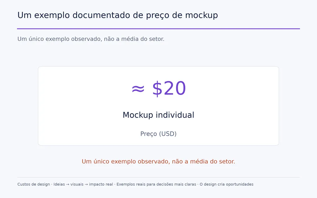 Um exemplo documentado de preço de mockup