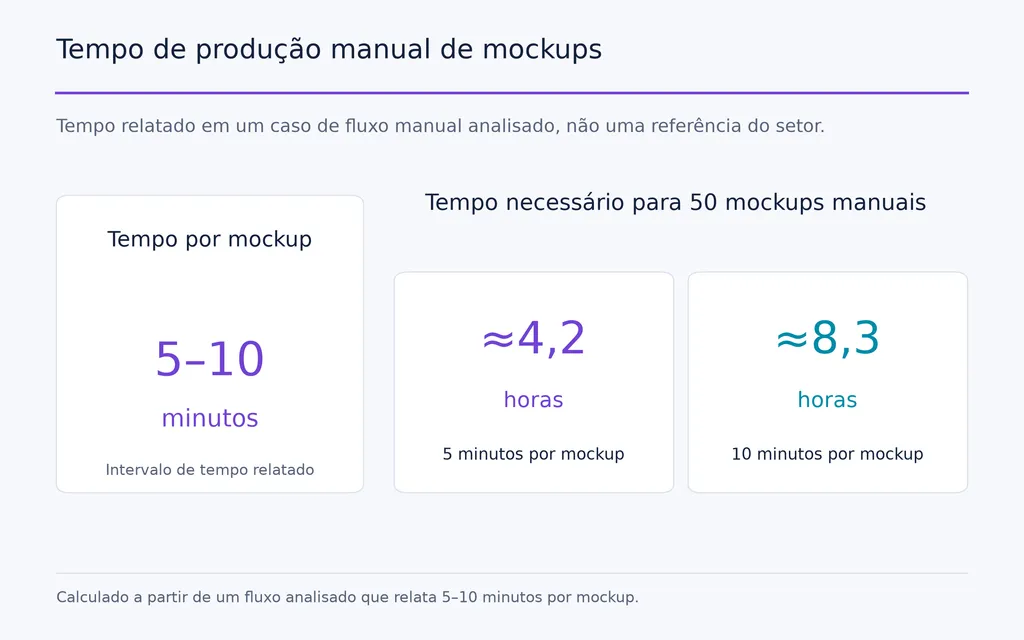 Tempo de produção manual de mockups