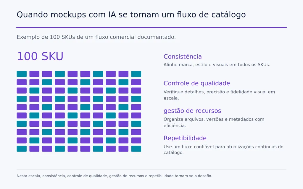 Quando mockups com IA se tornam um fluxo de catálogo